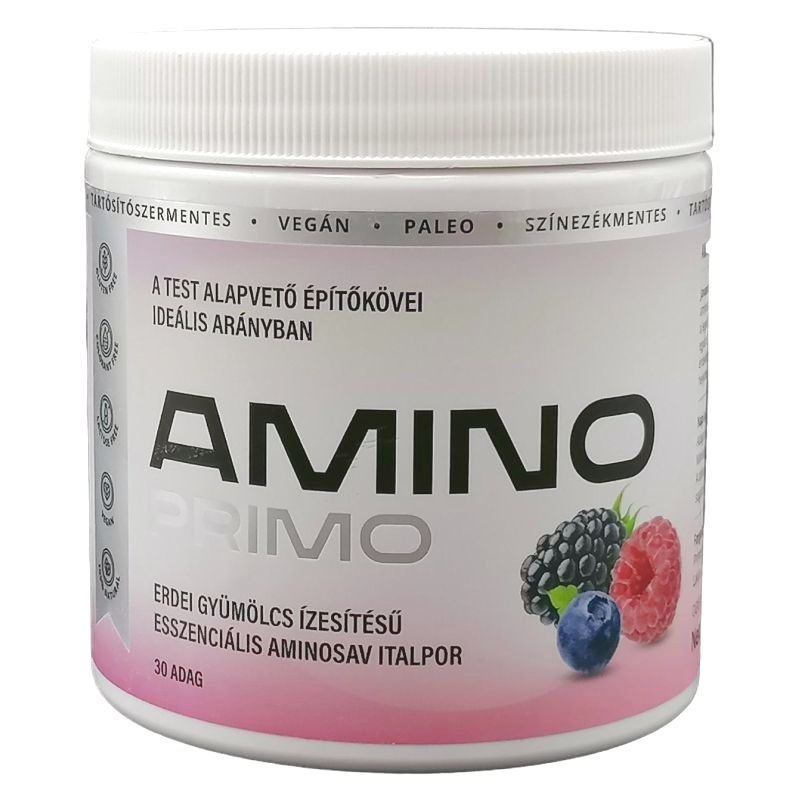 Amino Primo Esszenciális Aminosav italpor erdei gyümölcs ízesítéssel - 360g 1 Amino Primo Esszenciális Aminosav italpor erdei gyümölcs ízesítéssel - 360g