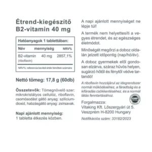 Vitaking B2-vitamin (Riboflavin) tabletta - 60db 3 Vitaking B2-vitamin (Riboflavin) tabletta - 60db - Image 2