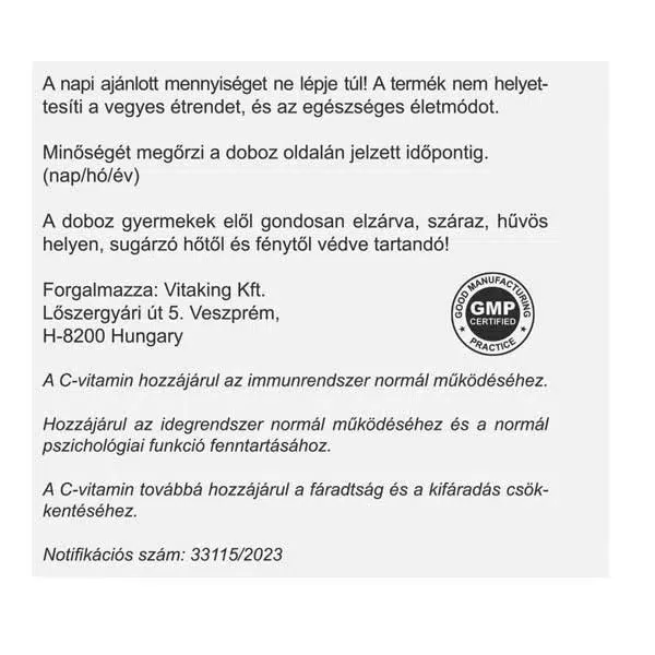 Vitaking Instant C-vitamin 1000mg citrom ízű italpor - 400g 3 Vitaking Instant C-vitamin 1000mg citrom ízű italpor - 400g - Image 3