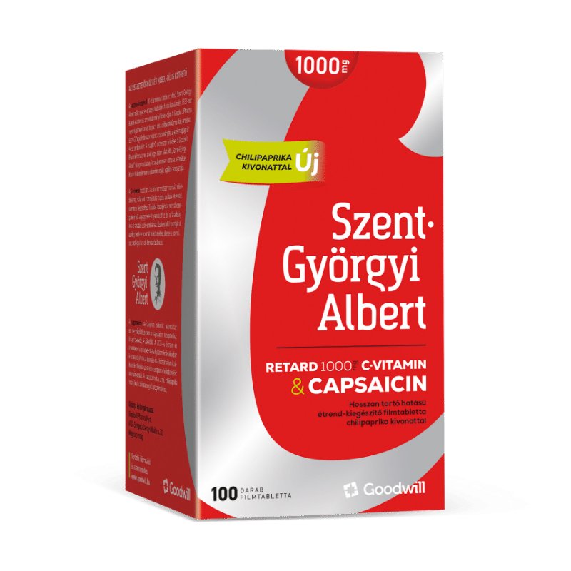 Goodwill Szent-Györgyi Albert C-vitamin 1000mg + Capsaicin RETARD filmtabletta - 100db 1 Goodwill Szent-Györgyi Albert C-vitamin 1000mg + Capsaicin filmtabletta - 100db