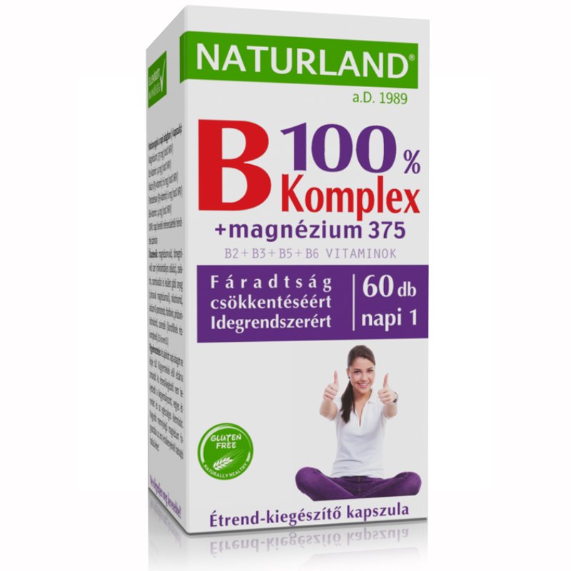 Naturland B 100% komplex + Magnézium kapszula - 60db 1 Naturland B 100% komplex + Magnézium kapszula - 60db