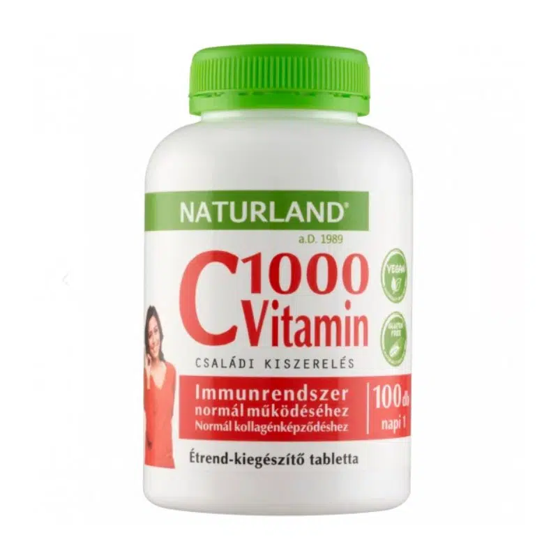 Naturland C-vitamin 1000mg tabletta - 100db 1 Naturland C-vitamin 1000mg tabletta - 100db