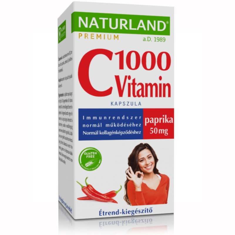 Naturland C-vitamin 1000mg + paprika Prémium kapszula - 40db 1 Naturland C-vitamin 1000mg + paprika Prémium kapszula - 40db