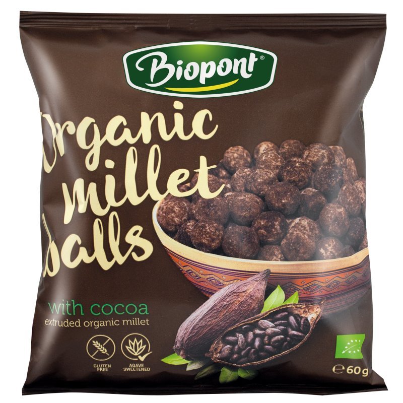 Biopont Extrudált kölesgolyó kakaós - 60g 1 Biopont Extrudált kölesgolyó kakaós - 60g