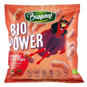 Biopont BIO POWER Extrudált kukorica, valódi eperporral, gluténmentes - 55g
