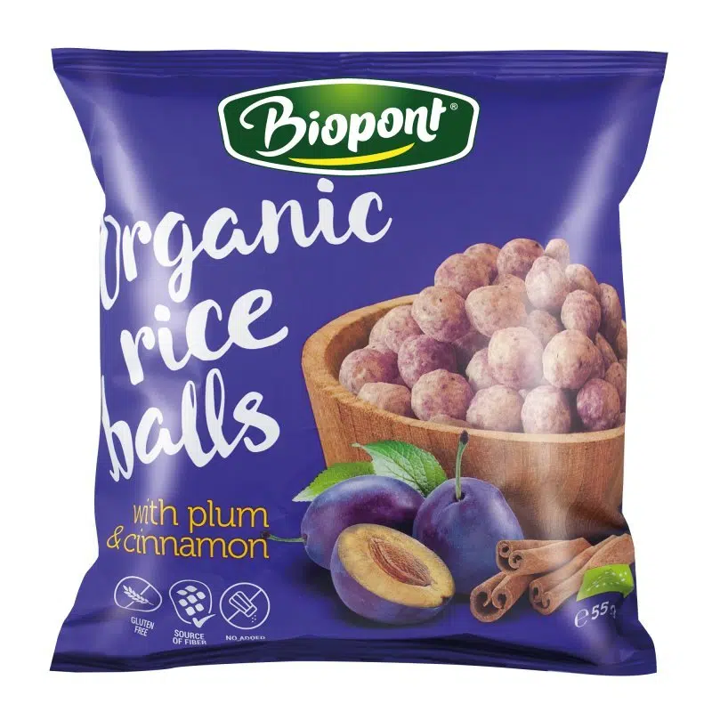 Biopont Extrudált Rizsgolyó szilvával és fahéjjal - 55g 1 Biopont Extrudált Rizsgolyó szilvával és fahéjjal - 55g