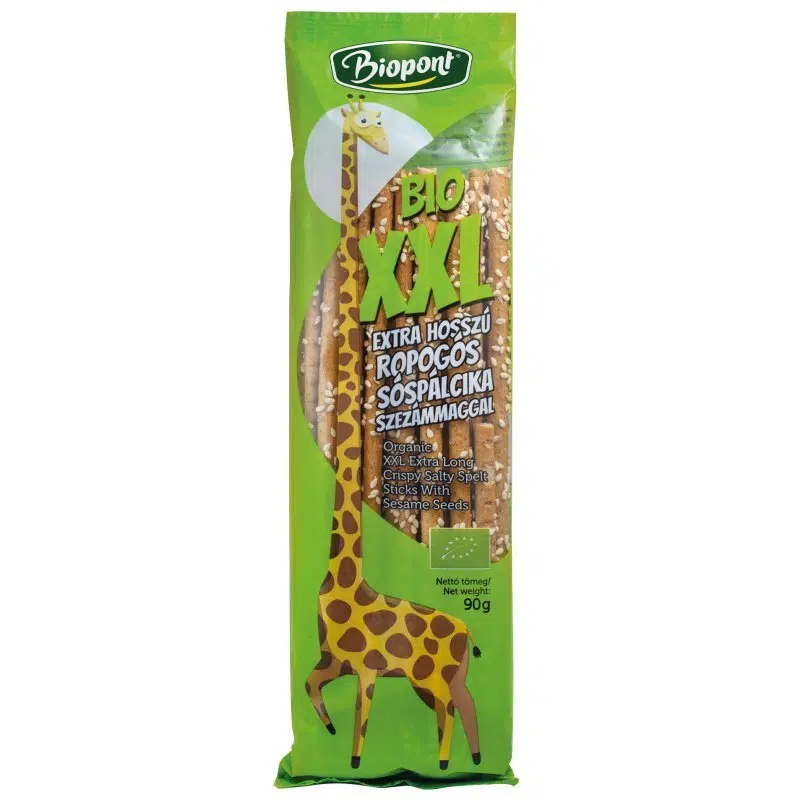 Biopont XXL Extra hosszú szezámmagos ropogós sóspálcika - 90g 1 Biopont XXL Extra hosszú szezámmagos ropogós sóspálcika - 90g