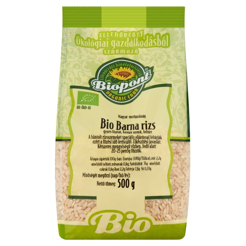 Biopont Barnarizs, gyorsfőzésű, hosszú szemű - 500g 1 Biopont Barnarizs, gyorsfőzésű, hosszú szemű - 500g