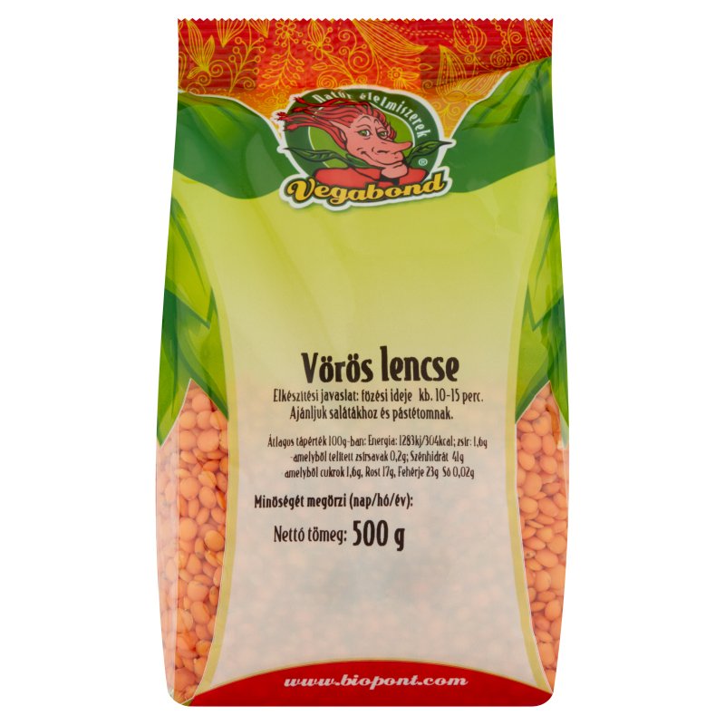 Biopont Vegabond Vörös lencse - 500g 1 Biopont Vegabond Vörös lencse - 500g