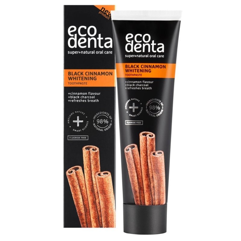 Ecodenta Fehérítő fogkrém szénnel és fahéjjal - 100ml 1 Ecodenta Fehérítő fogkrém szénnel és fahéjjal - 100ml