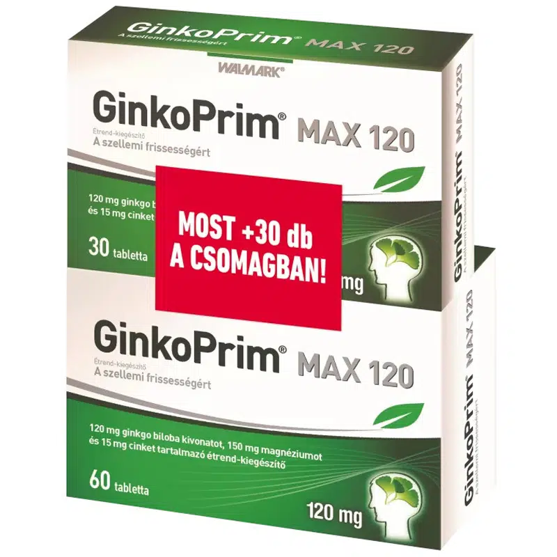 Walmark Ginkoprim Max 120mg tabletta - 60+30db 1 Walmark Ginkoprim Max 120mg tabletta - 60+30db