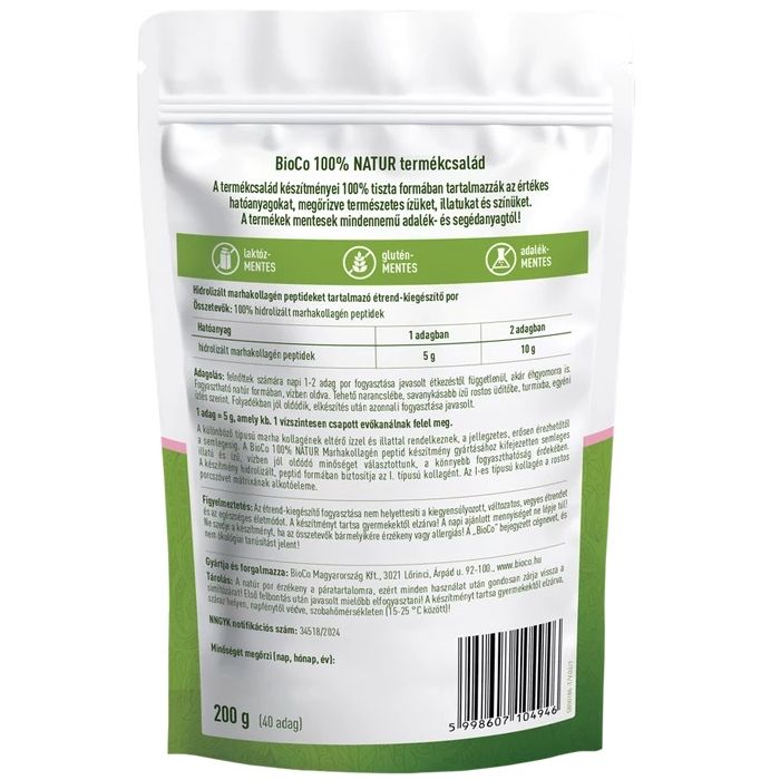 BioCo 100% NATUR Marhakollagén peptidek - 200g 2 BioCo 100% NATUR Marhakollagén peptidek - 200g - Image 2