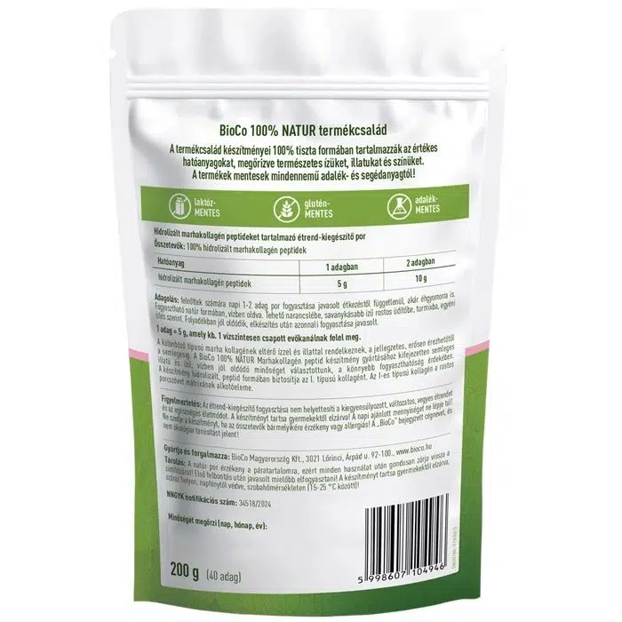 BioCo 100% NATUR Marhakollagén peptidek - 200g 2 BioCo 100% NATUR Marhakollagén peptidek - 200g - Image 2