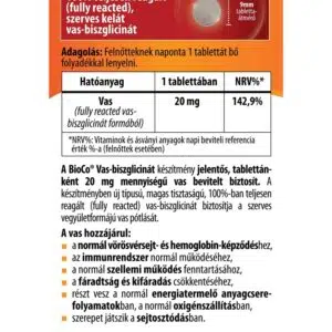 BioCo Vas-biszglicinát tabletta - 60db 3 BioCo Vas-biszglicinát tabletta - 60db - Image 2