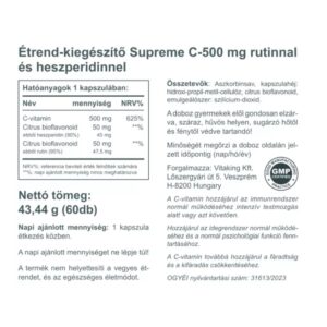Vitaking Supreme C-vitamin 500mg kapszula - 60db 3 Vitaking Supreme C-vitamin 500mg kapszula - 60db - Image 2