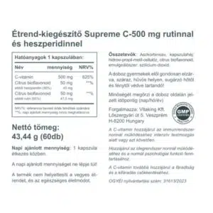 Vitaking Supreme C-vitamin 500mg kapszula - 60db 3 Vitaking Supreme C-vitamin 500mg kapszula - 60db - Image 2