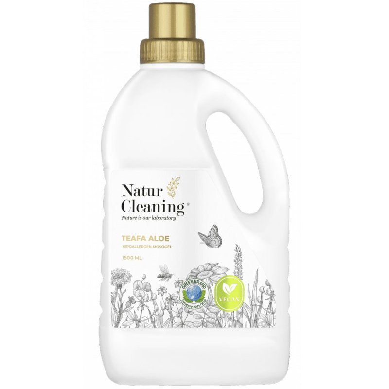 NaturCleaning Teafa Aloe hipoallergén mosógél - 1500ml 1 NaturCleaning Teafa Aloe hipoallergén mosógél - 1500ml