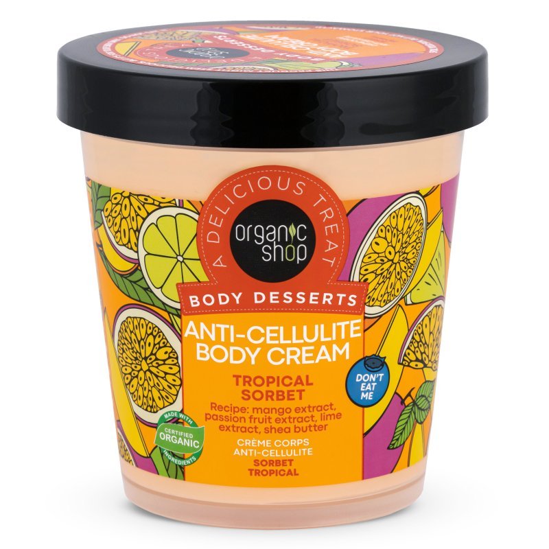Organic Shop Testápoló krém narancsbőrre ''Trópusi sorbet'' - 450ml 1 Organic Shop Testápoló krém narancsbőrre ''Trópusi sorbet'' - 450ml