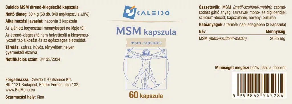 Caleido MSM kapszula - 60db 2 Caleido MSM kapszula - 60db - Image 2