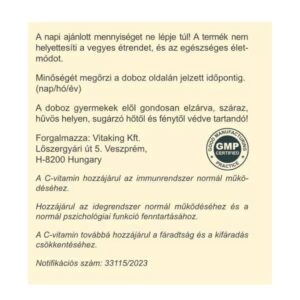 Vitaking Instant C-vitamin 1000mg citrom ízű italpor - 150g 5 Vitaking Instant C-vitamin 1000mg citrom ízű italpor - 150g - Image 3
