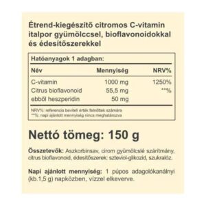 Vitaking Instant C-vitamin 1000mg citrom ízű italpor - 150g 4 Vitaking Instant C-vitamin 1000mg citrom ízű italpor - 150g - Image 2