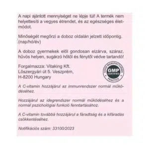 Vitaking Instant C-vitamin 1000mg sárkánygyümölcs ízű italpor - 150g - Image 3