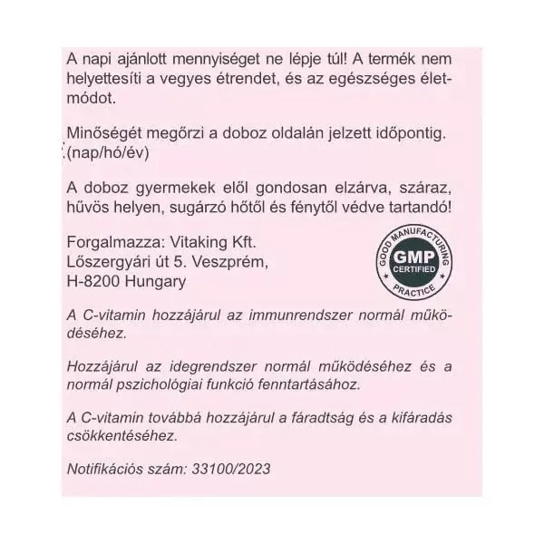 Vitaking Instant C-vitamin 1000mg sárkánygyümölcs ízű italpor - 150g 3 Vitaking Instant C-vitamin 1000mg sárkánygyümölcs ízű italpor - 150g - Image 3