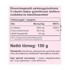 Vitaking Instant C-vitamin 1000mg sárkánygyümölcs ízű italpor - 150g - Image 2