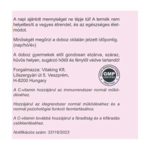Vitaking Instant Supreme C-vitamin 1000mg szeder ízű italpor - 150g - Image 3