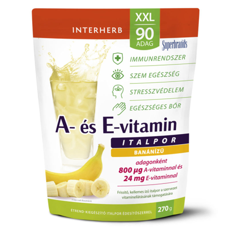 Interherb XXL A+E-vitamin banános italpor - 270g 1 Interherb XXL A+E-vitamin banános italpor - 270g