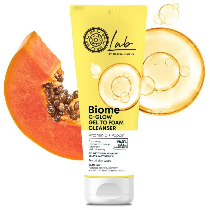 Natura Siberica Lab Biome Ragyogásfokozó gél-hab arctisztító C-vitamin + Papain - 140ml 1 Natura Siberica Lab Biome Ragyogásfokozó gél-hab arctisztító C-vitamin + Papain - 140ml