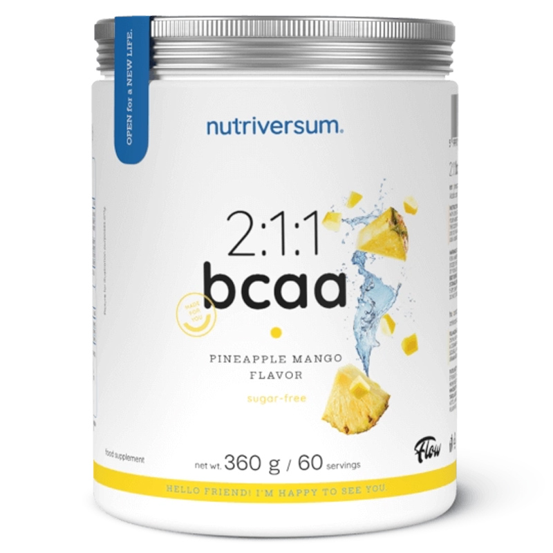 Nutriversum FLOW-2:1:1 BCAA ananász-mangó sugar free - 360g 1 Nutriversum FLOW-2:1:1 BCAA ananász-mangó sugar free - 360g