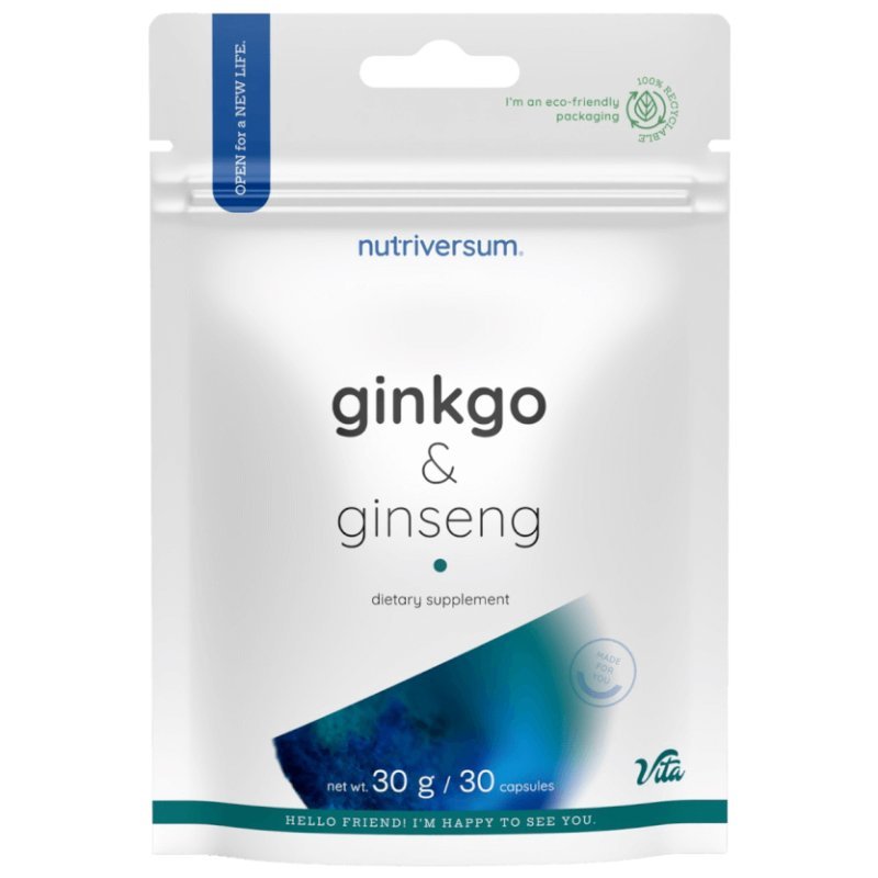 Nutriversum Ginkgo+Ginseng (Ginzeng) kapszula - 30db 1 Nutriversum Ginkgo+Ginseng (Ginzeng) kapszula - 30db