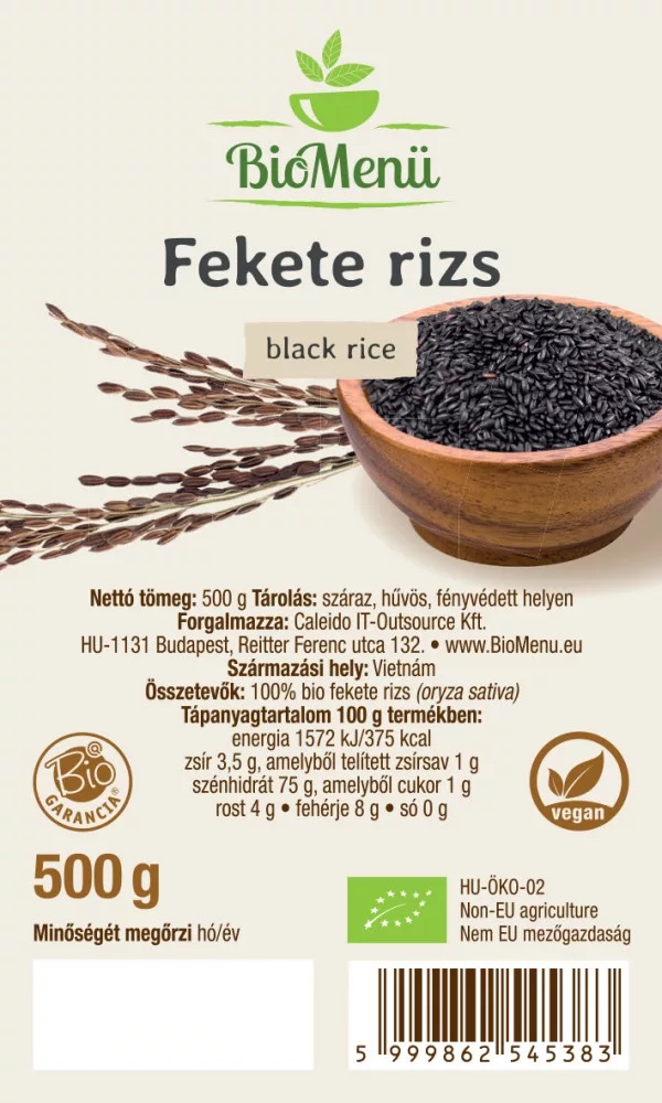 Biomenü Bio Fekete Rizs - 500g 2 Biomenü Bio Fekete Rizs - 500g - Image 2
