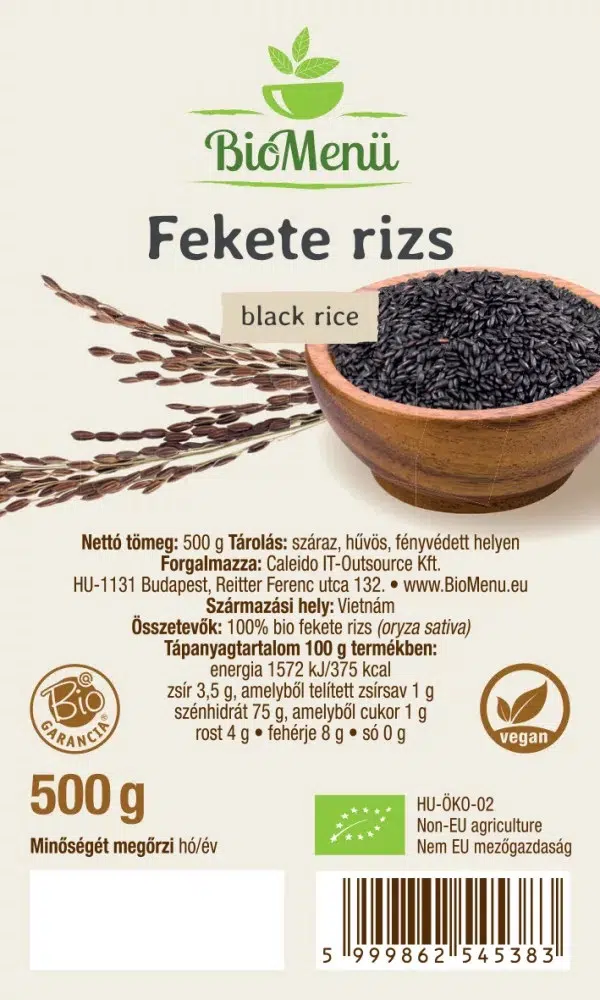 Biomenü Bio Fekete Rizs - 500g 2 Biomenü Bio Fekete Rizs - 500g - Image 2