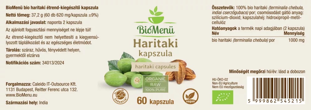 Biomenü Bio Haritaki kapszula - 60db 2 Biomenü Bio Haritaki kapszula - 60db - Image 2