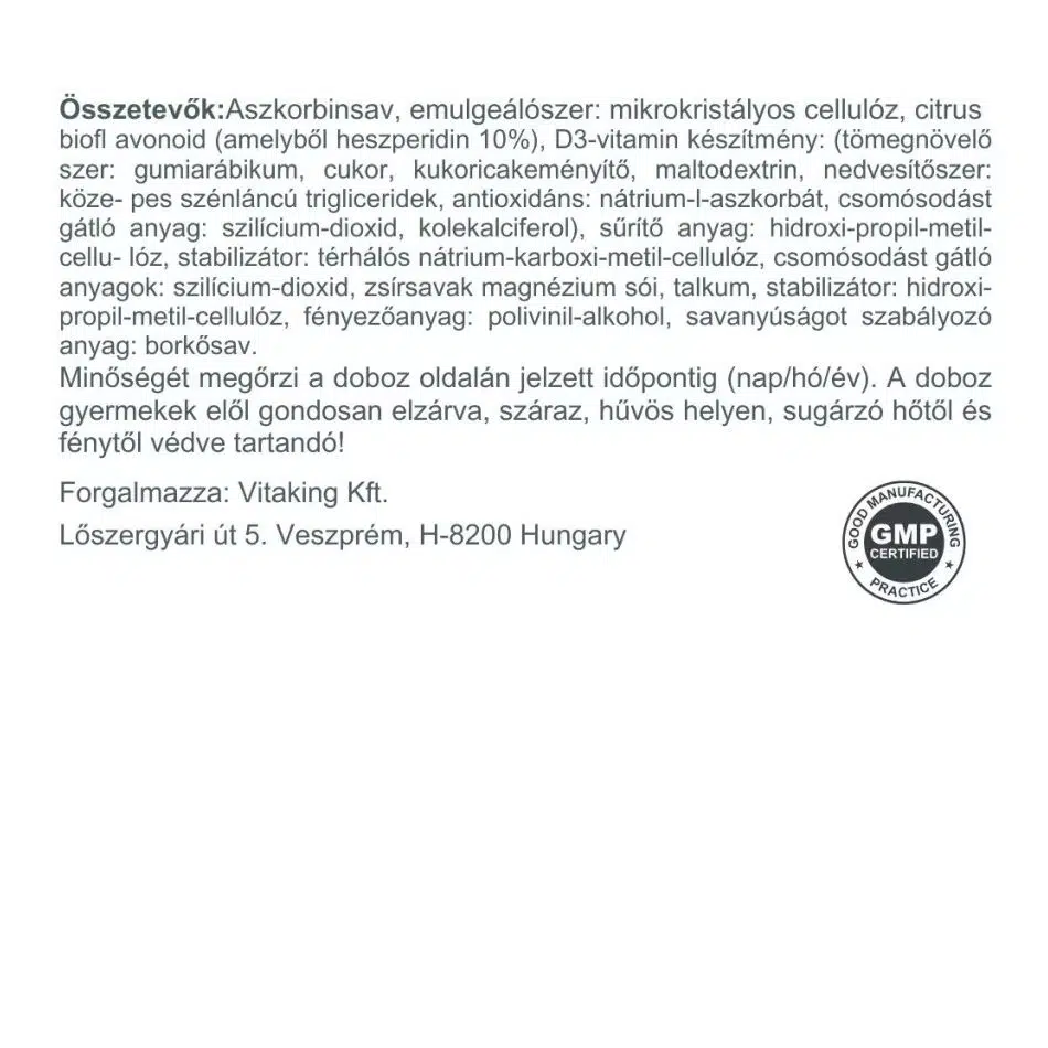 Vitaking C+D C-vitamin 1000mg + D3-vitamin 4000NE tabletta - 200db 3 Vitaking C+D C-vitamin 1000mg + D3-vitamin 4000NE tabletta - 200db - Image 3