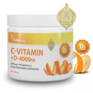Vitaking C+D C-vitamin 1000mg + D3-vitamin 4000NE tabletta - 200db