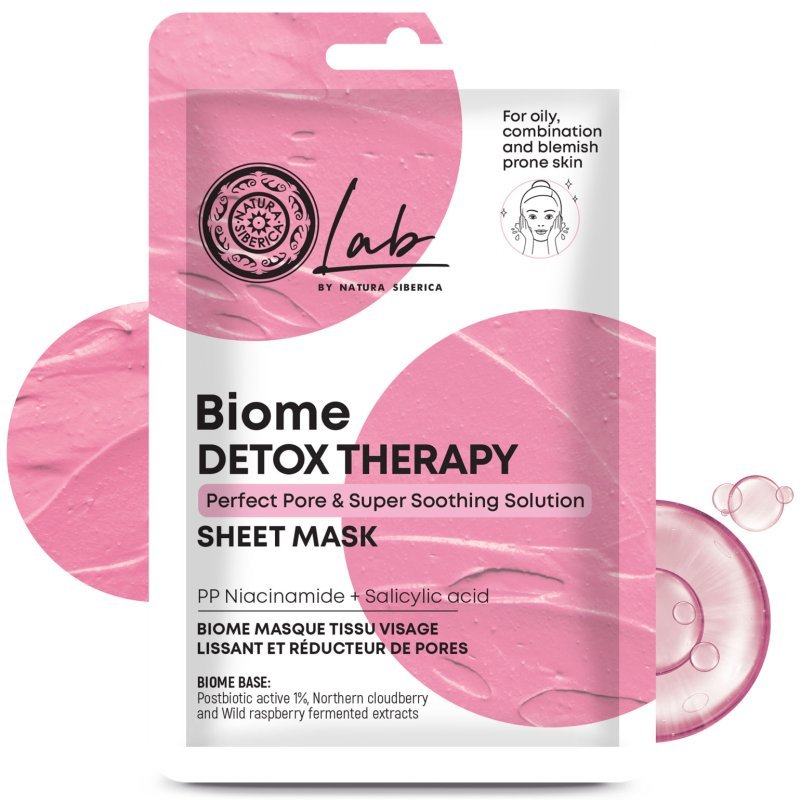 Natura Siberica Lab Biome Detox Therapy Fátyolmaszk Niacinamid + Szalicilsav - 25g 1 Natura Siberica Lab Biome Detox Therapy Fátyolmaszk Niacinamid + Szalicilsav - 25g