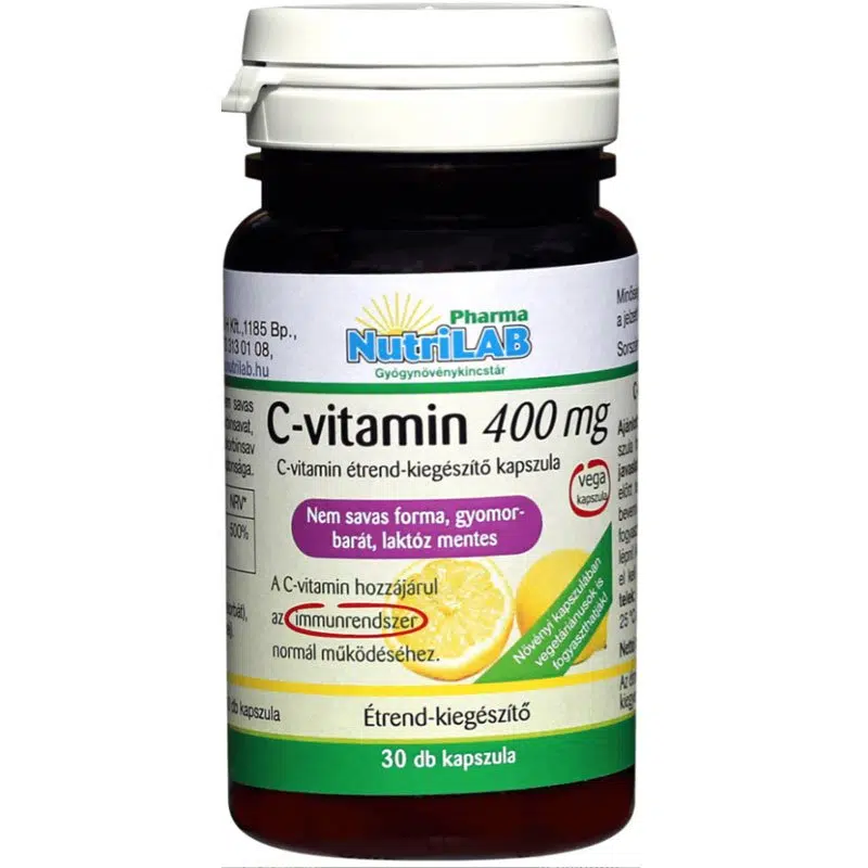 Nutrilab C-vitamin 400mg kapszula - 30db 1 Nutrilab C-vitamin 400mg kapszula - 30db