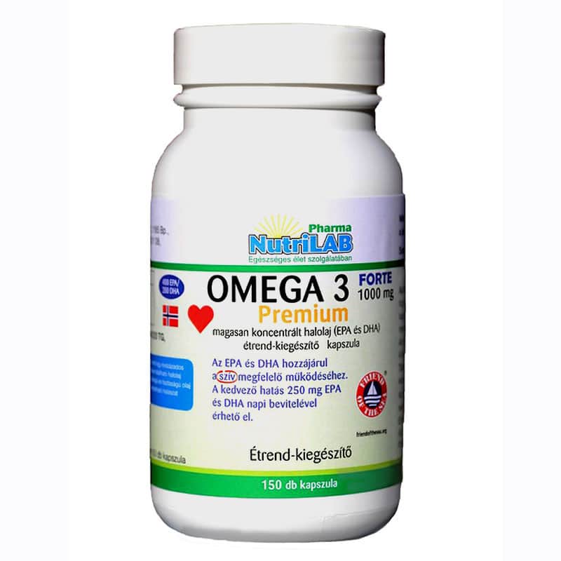 Nutrilab Omega 3 Prémium FORTE 1000mg kapszula - 150db 1 Nutrilab Omega 3 Prémium FORTE 1000mg kapszula - 150db