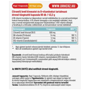 Dr. Herz Citromfű 500mg + B-vitaminok kapszula - 60db 3 Dr. Herz Citromfű 500mg + B-vitaminok kapszula - 60db - Image 2
