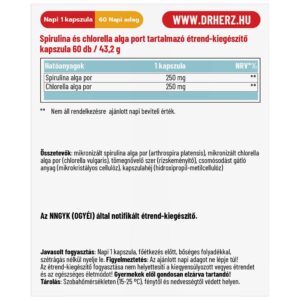 Dr. Herz Spirulina + Chlorella kapszula - 60db - Image 2