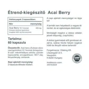 Vitaking Acai Berry kapszula - 60db 3 Vitaking Acai Berry kapszula - 60db - Image 2