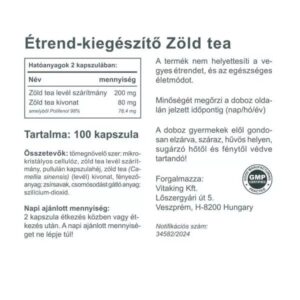 Vitaking Zöld Tea kapszula - 100db - Image 3