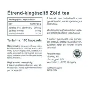 Vitaking Zöld Tea kapszula - 100db 5 Vitaking Zöld Tea kapszula - 100db - Image 3