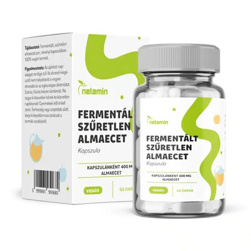 Netamin Fermentált Szűretlen Almaecet kapszula - 60db 1 Netamin Fermentált Szűretlen Almaecet kapszula - 60db