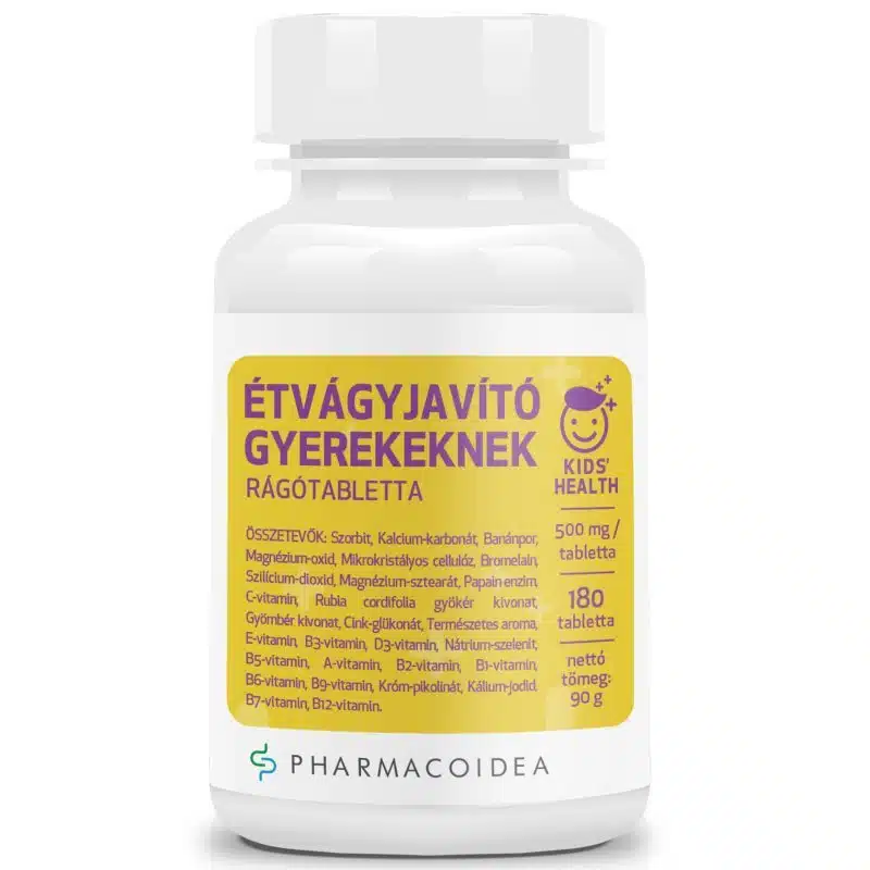 Pharmacoidea Étvágyjavító rágótabletta gyerekeknek - 180db 1 Pharmacoidea Étvágyjavító rágótabletta gyerekeknek - 180db