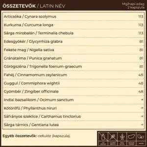Myrobalan TriPa epe és koleszterin gyógynövény-komplex kapszula - 60db - Image 2