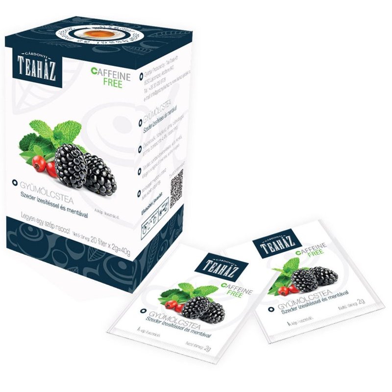 Gárdonyi Teaház Gyümölcstea szeder ízesítéssel és mentával - 20 filter 1 Gárdonyi Teaház Gyümölcstea szeder ízesítéssel és mentával - 20 filter